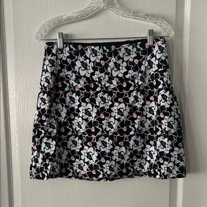Floral Black and White Women's Skirt